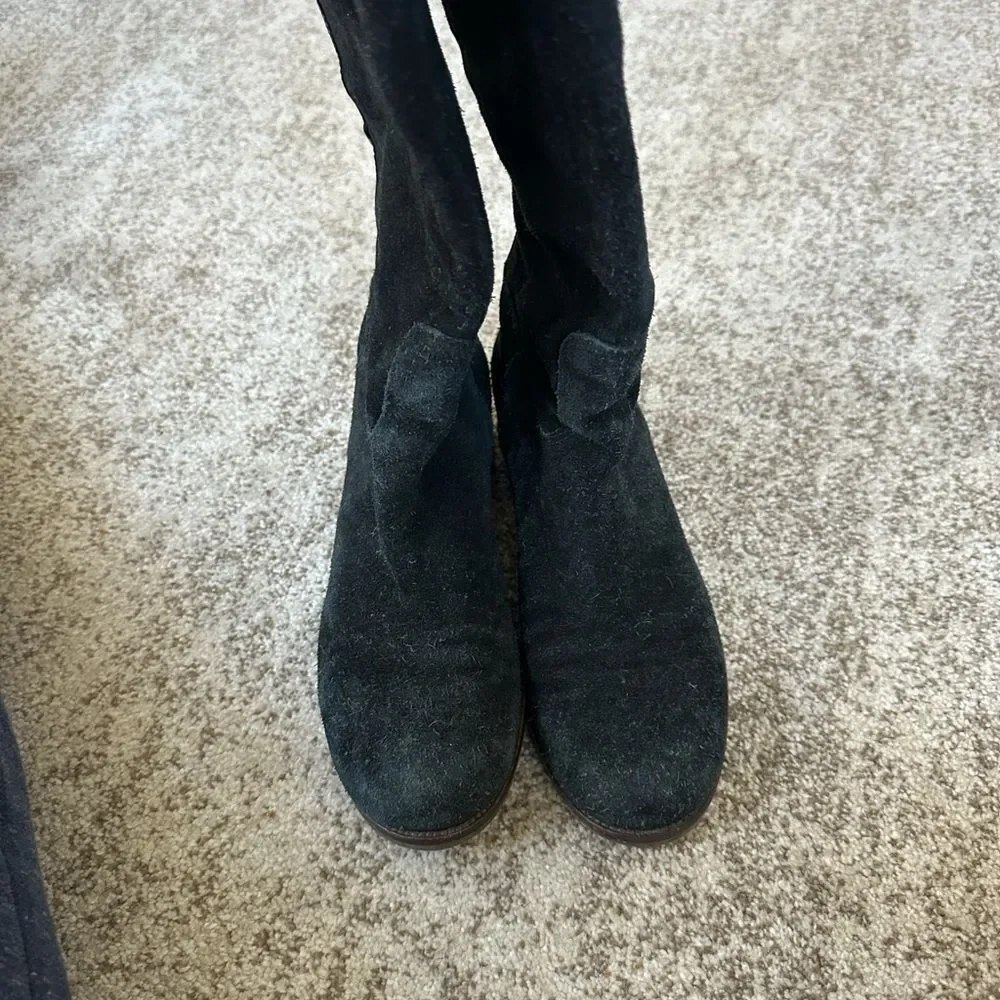Tory Burch Jenna Black 40mm Suede Riding Boot 7